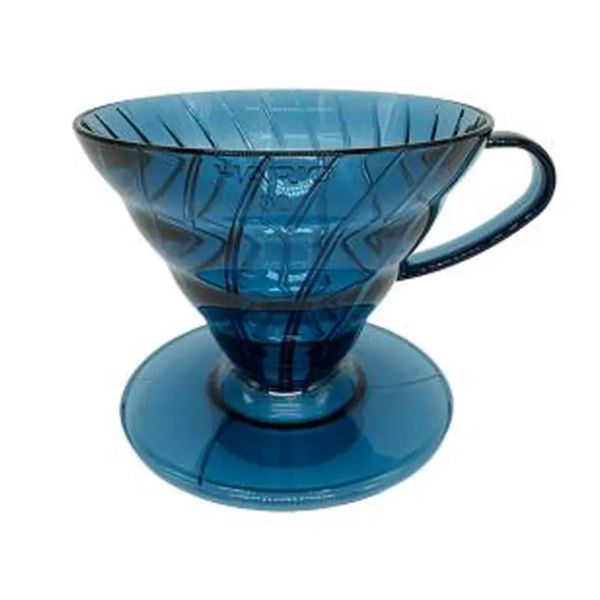 Hario V60-02 Plastic Dripper Transparent Aizome Blue