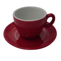 Inker cup with saucer Espresso 70ml Red 6pcs