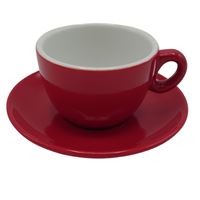 Inker cup with saucer Cappuccino 170ml Red 6 pcs