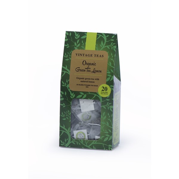 Vintage Teas Organic Green Tea Lemon 20 pyramids 40g