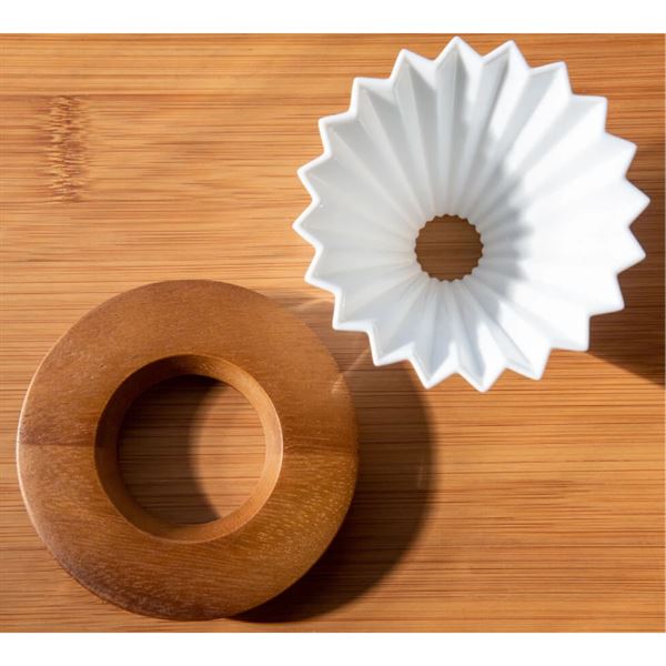 Origami Dripper Wooden Holder Dark Brown