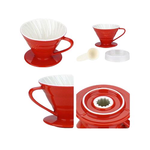 Tiamo Ceramic Coffee Dripper V01 Red