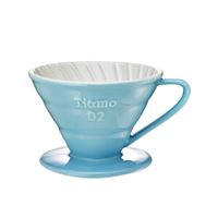 Tiamo Ceramic Coffee Dripper V02 Blue