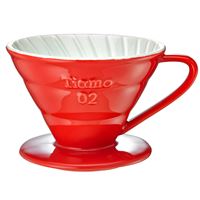 Tiamo Ceramic Coffee Dripper V02 Red