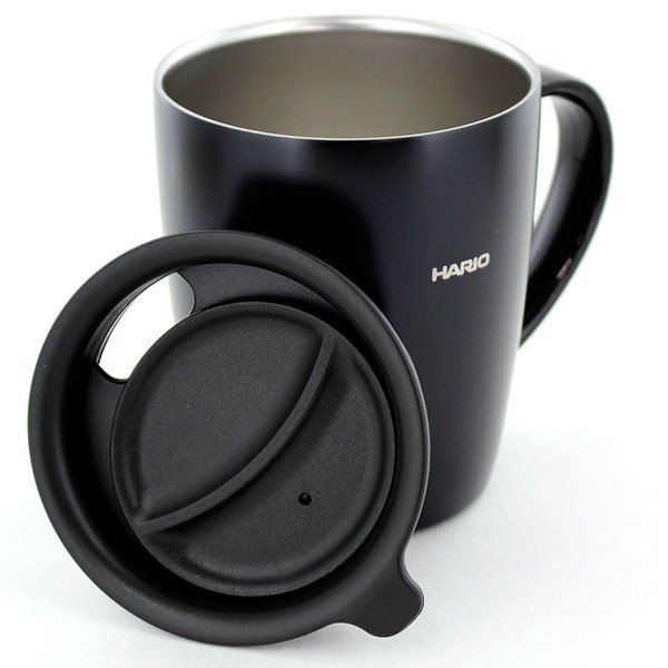 Hario Heat Retention Mug with Lid Black 300ml