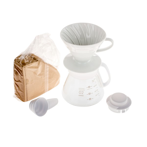 Hario V60-02 Dripper & Pot White